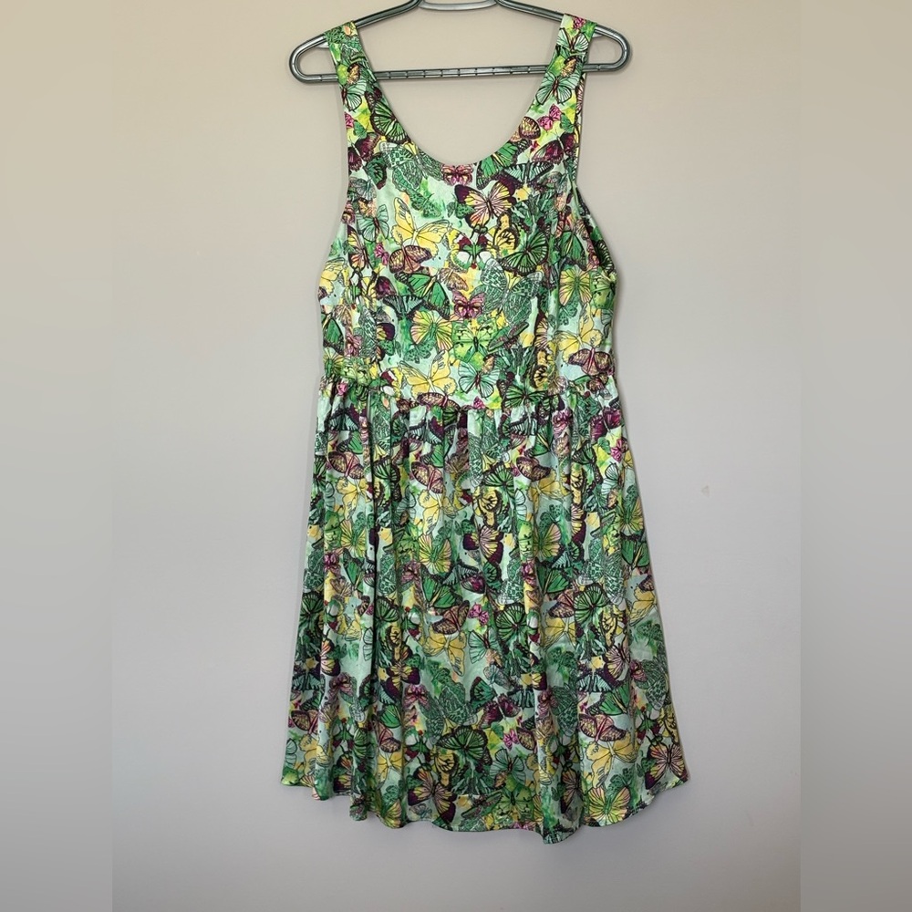 Smashed Lemon green butterfly dress. Ladies size 12